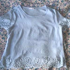 Periwinkle Lacey Crop Top